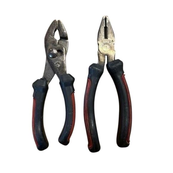Husky set of 2 Black Red Pliers - Picture 1 of 8